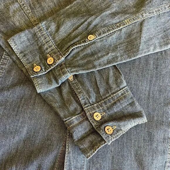 Clockhouse Denim Soft Button-Down Long Sleeves Blue Front Pocket Shirt M #1517 - Picture 14 of 14